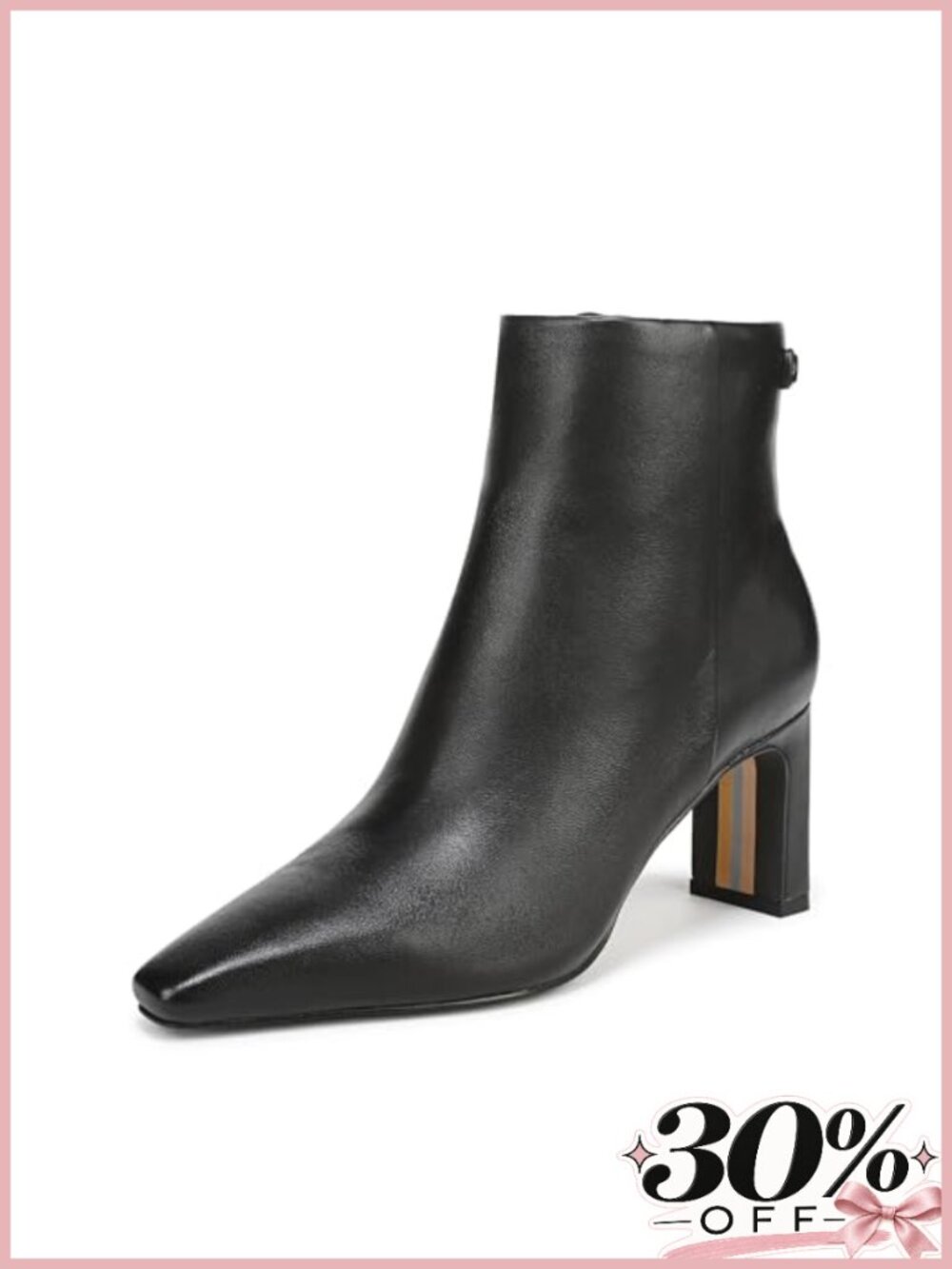 Sam Edelman Saige Leather Ankle Bootie Heeled Dress Boot